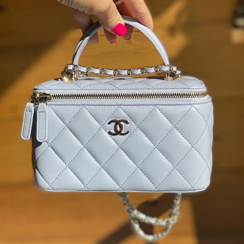 💜SOLD💜 CHANEL Lambskin Quilted Small Top Handle